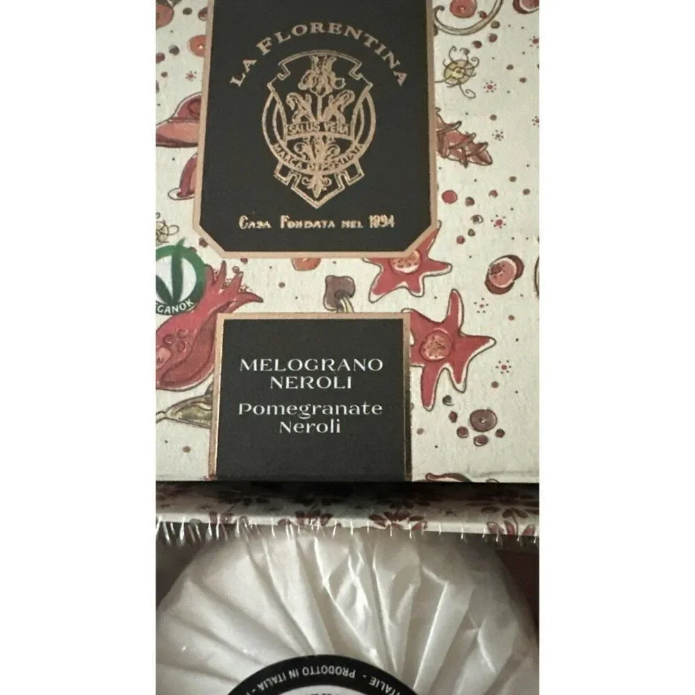 La Florentina Melograno Pomegranate Neroli Soap 2 Bars 4 Oz Italy Brand New